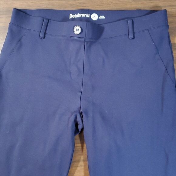 Betabrand Dress Pants Straight Leg Yoga Pants Navy W0076-SF Size Medium Petite - Picture 4 of 11